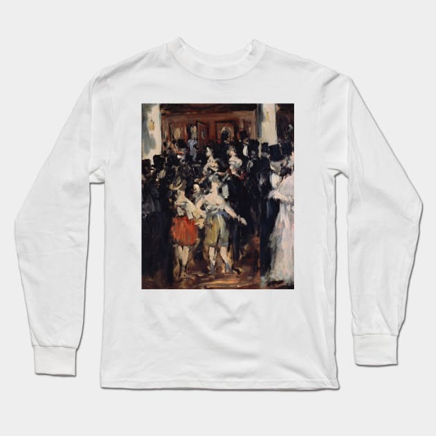 Masked Ball at the Opera by Edouard Manet Long Sleeve T-Shirt by Classic Art Stall
